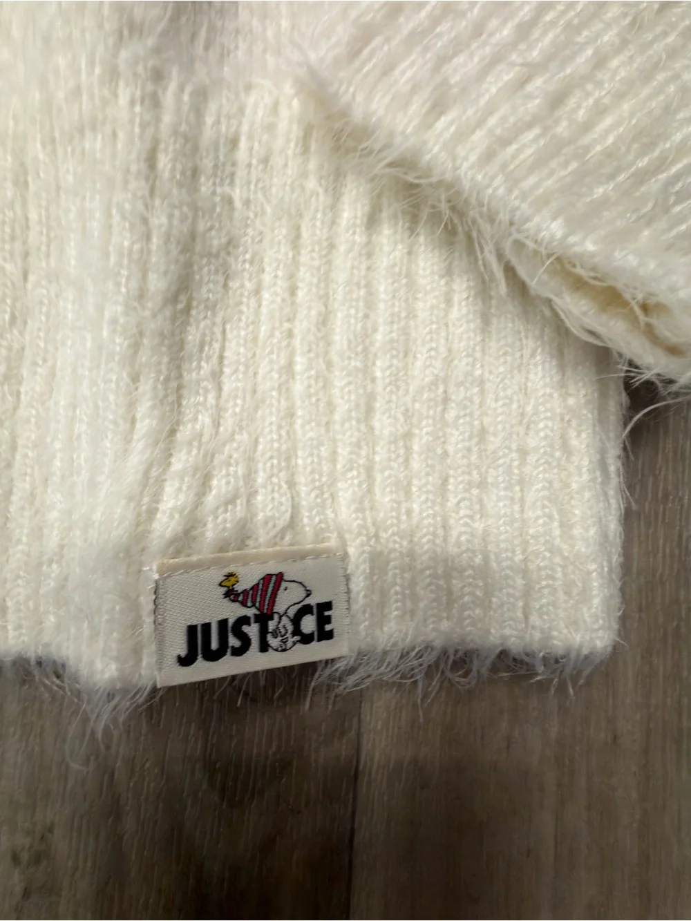 Justice x Peanuts Snoopy Hooded Fuzzy Sweater NWT Girls Size L (12/14)